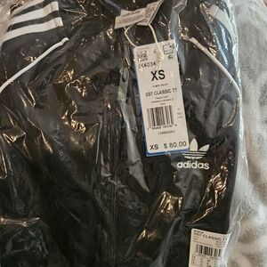 Adidas Black Track Pants with White Stripes